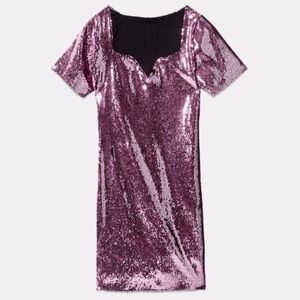 Zara Shimmering Pink Sequin Mini Dress